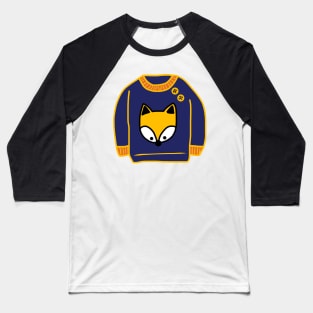 Cozy Fox Sweater Autumn Aesthetic Pattern Baseball T-Shirt